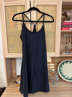 Outdoor Voices Black Slip Dress with Strappy Back